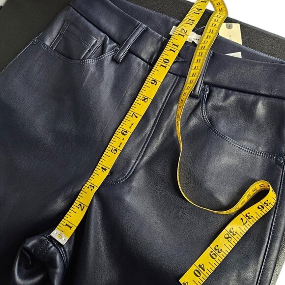 Good American Better Than Leather Faux Leather Pants, Blue, Straight Leg, Size 6 - Picture 6 of 10